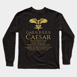 Julius Caesar Accomplishments - Ancient Roman History - SPQR Long Sleeve T-Shirt